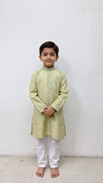 Load image into Gallery viewer, Luxury Cotton Jacquard Kids Kurta Pajama - CuddlesClothing