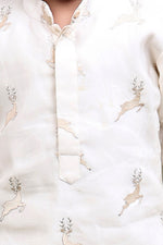 Load image into Gallery viewer, Little Deer Cotton Silk Kurta Pajama Set