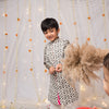 Traditional Chikankari Cutwork Floral Front-Open Kurta for Boys