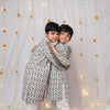 Traditional Chikankari Cutwork Floral Front-Open Kurta for Boys