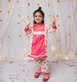 Load image into Gallery viewer, Girls Leheriya Print Kurta Pajama Sets - CuddlesClothing