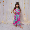 Blue Floral Print Co-ord Set For Girls