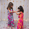 Orange Floral Co-ord Set For Girls