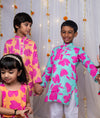 Floral Printed Cotton Kurta Pajama Set for Boys
