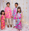 Blue Floral Print Co-ord Set For Girls