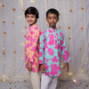 Floral Printed Cotton Kurta Pajama Set for Boys
