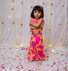 Orange Floral Co-ord Set For Girls