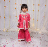 Lehriya Front Slit Flared Cotton Kurta with Garara Set