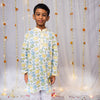 Elephant Print Organic Cotton Kurta Pajama Set For Boys