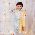 Load image into Gallery viewer, Boys Yellow &amp; Multi-Color Geometric Print Kurta - CuddlesClothing
