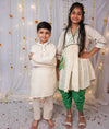 Cotton Cutwork Chikankari Kurta Pajama Set For Boys