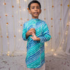 Traditional Lehriya Kurta Pajama for Boys with Pintex and Gota Detailing
