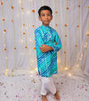 Traditional Lehriya Kurta Pajama for Boys with Pintex and Gota Detailing