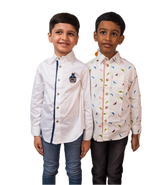 Load image into Gallery viewer, Boys White Batman Embroidered Cotton Shirt - CuddlesClothing