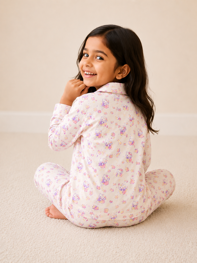 Hello Kitty Cotton Poplin Kids Nightsuit Set