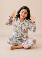 Load image into Gallery viewer, London Adventure Cotton Poplin Kids Nightsuit Set