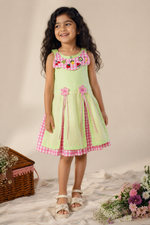 Load image into Gallery viewer, Fruit Embroidered Cotton Poplin Dress for Girls