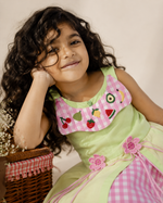 Load image into Gallery viewer, Fruit Embroidered Cotton Poplin Dress for Girls
