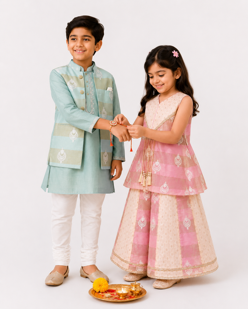 Pink Chanderi Embroidered Sharara Set for Girls