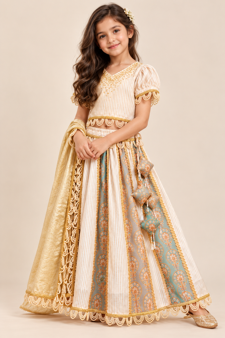 Meherbaan Chanderi Lehenga Set
