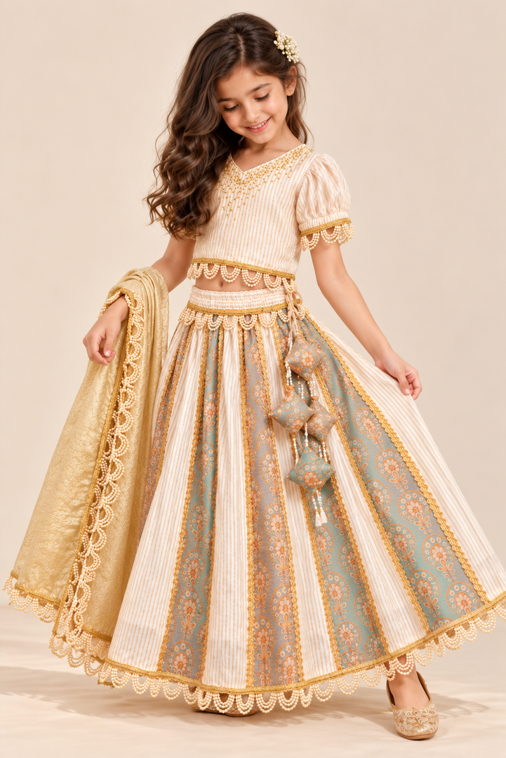 Meherbaan Chanderi Lehenga Set