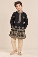 Load image into Gallery viewer, Siyah Zari Silk Kurta Set