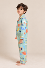 Load image into Gallery viewer, Happy Trails Cotton Satin Nightsuit