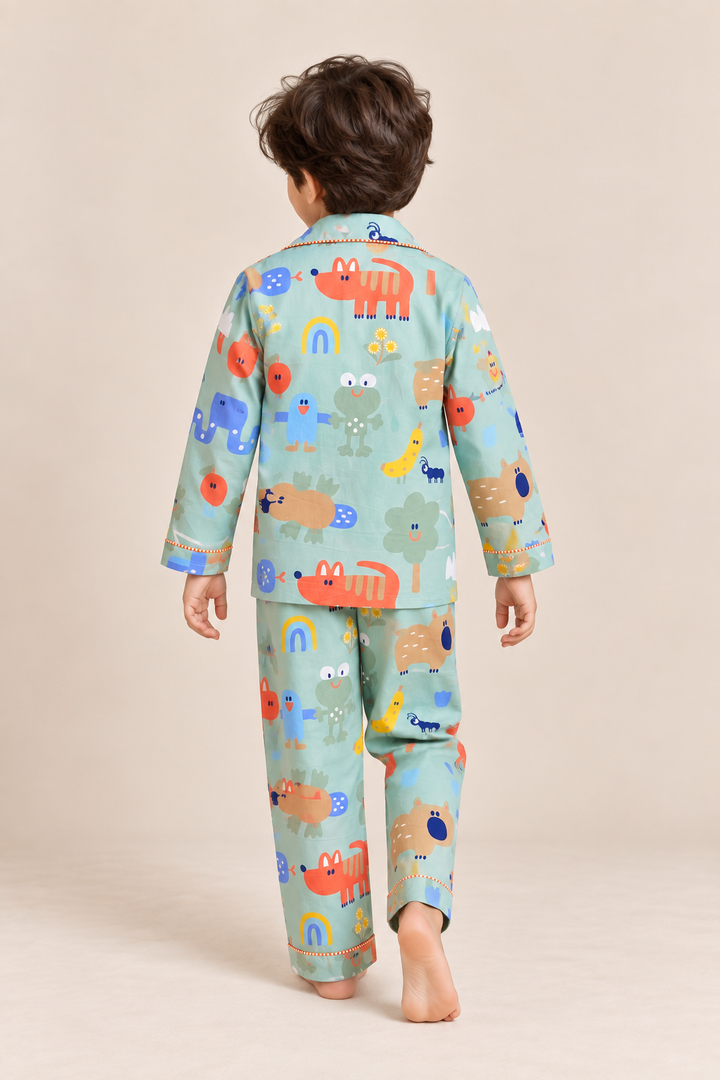 Happy Trails Cotton Satin Nightsuit