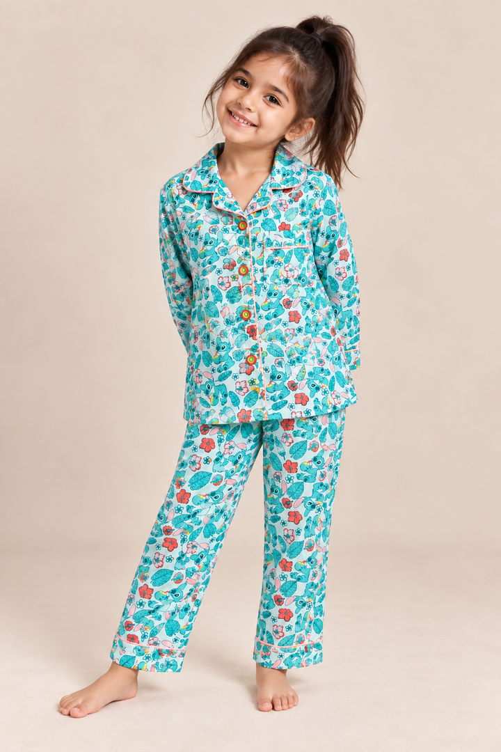 Stitch Tropical Soft Cotton Nightsuit