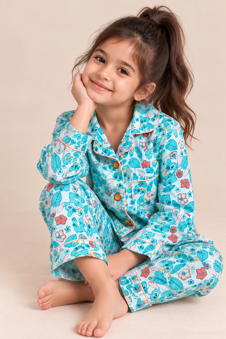Stitch Tropical Soft Cotton Nightsuit