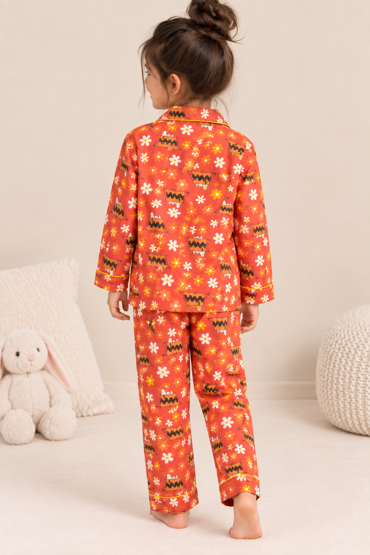 Snoopy Meadow Cotton Muslin Nightsuit