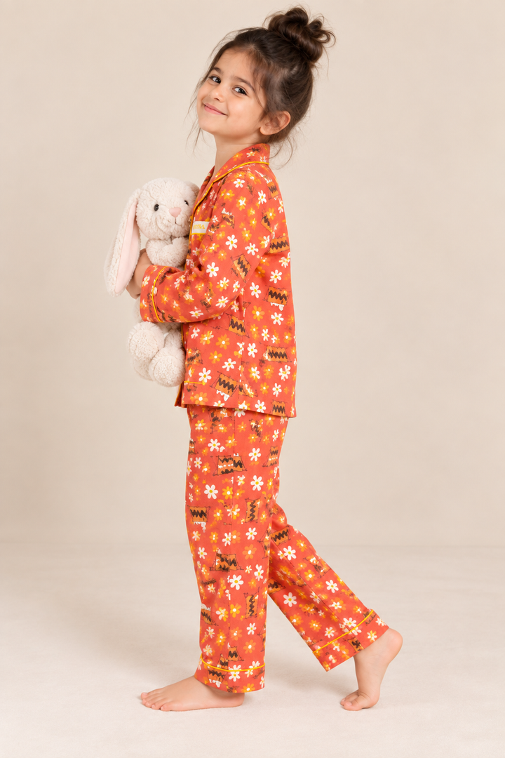 Snoopy Meadow Cotton Muslin Nightsuit