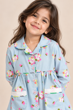 Load image into Gallery viewer, Daisy Pop Striped Cotton Poplin Nightsuit