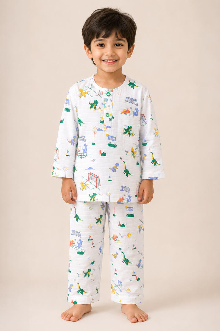 Dino Sports Club Muslin Nightsuit