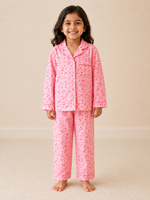 Load image into Gallery viewer, Pink Bow &amp; Cherry Cotton Poplin Kids Nightsuit