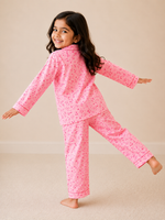 Load image into Gallery viewer, Pink Bow &amp; Cherry Cotton Poplin Kids Nightsuit