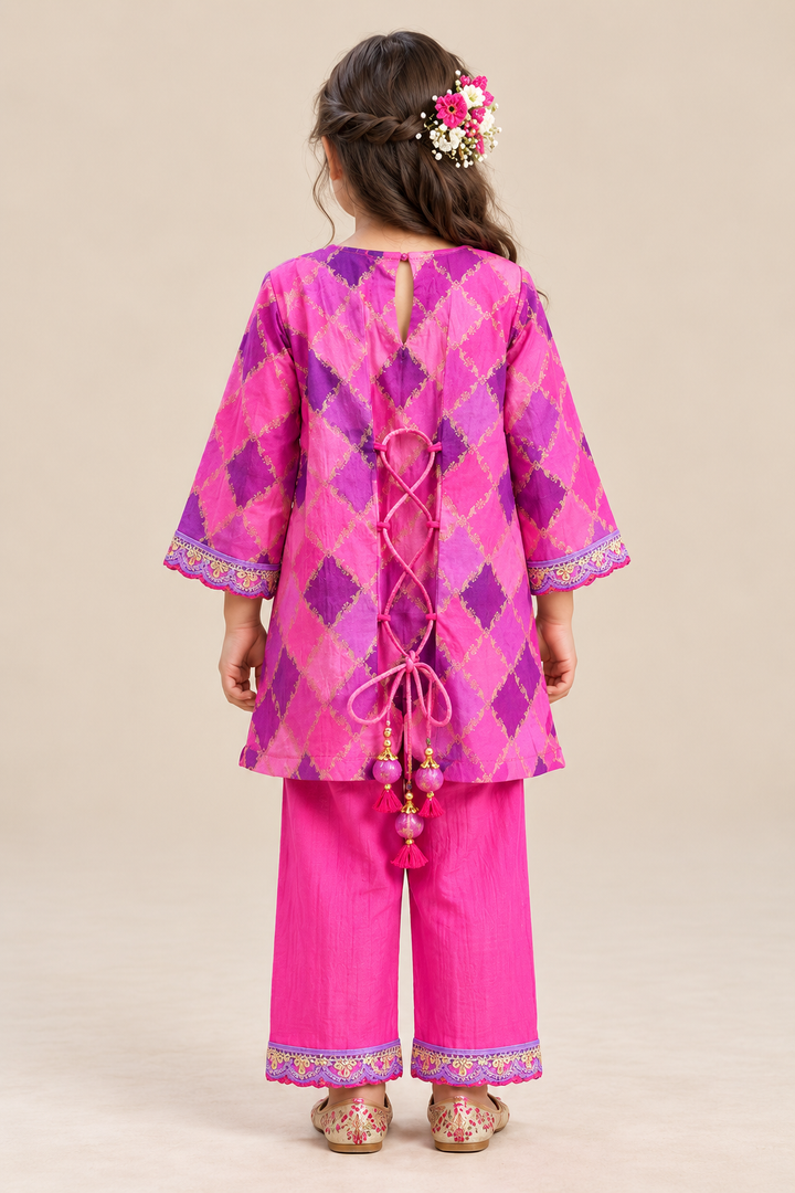 Chandni Silk Kurta Pant Set with Potli