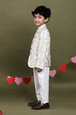 Load image into Gallery viewer, Ziya Ivory Embroidered Bandhgala Set