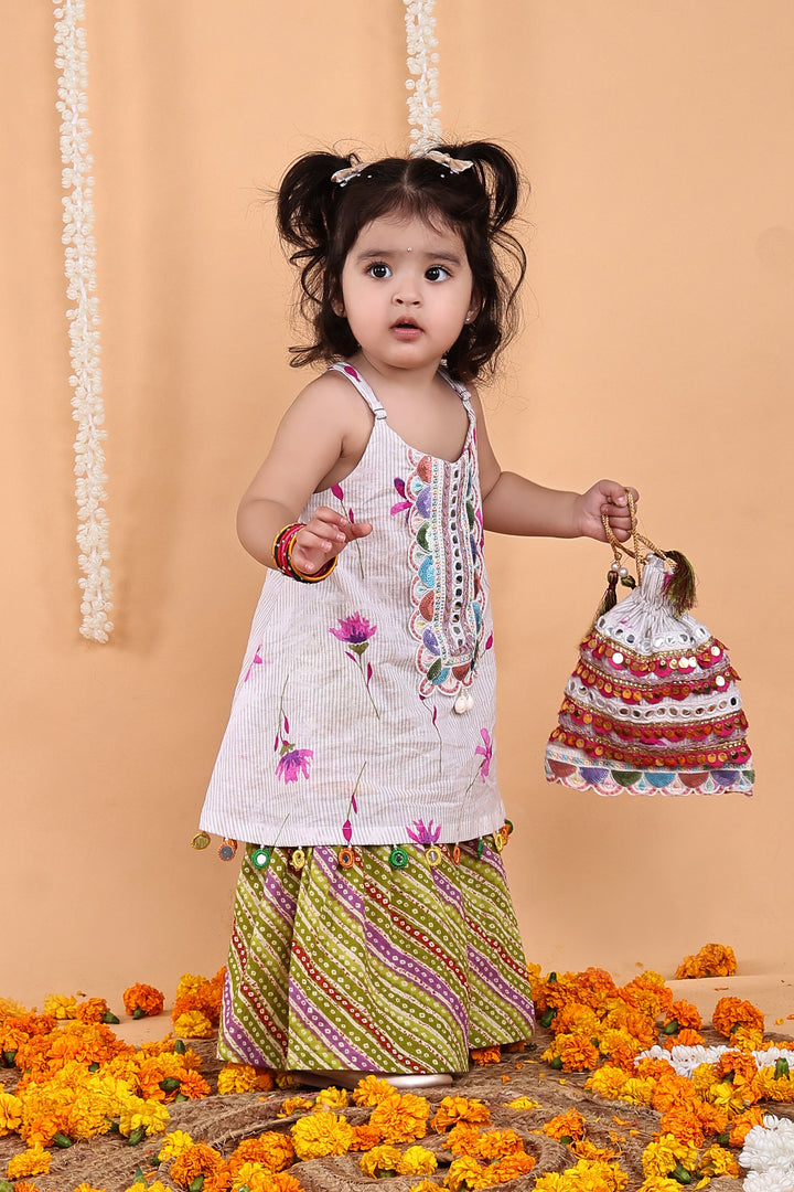 Gulnaar Lotus Garara Set with Potli