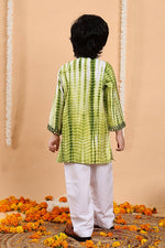 Load image into Gallery viewer, Green Mirror Tie-Dye Kurta Set