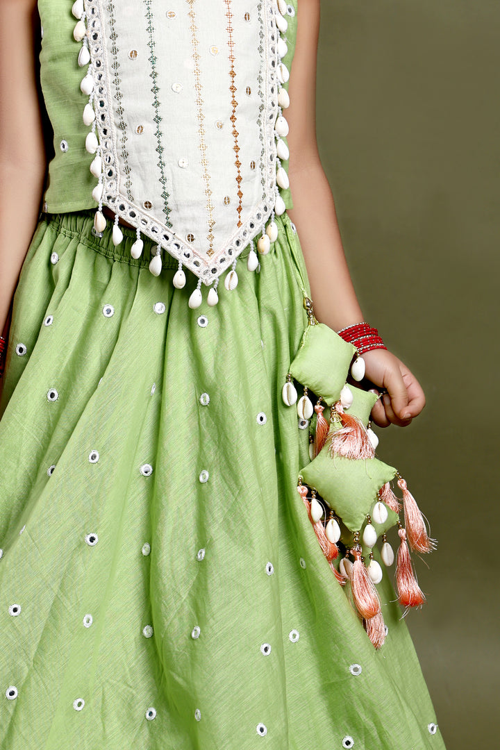 Gulnaar Pista Lehenga Set