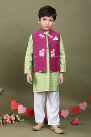 Gokul Bloom Embroidered Kurta Jacket Set for Boys