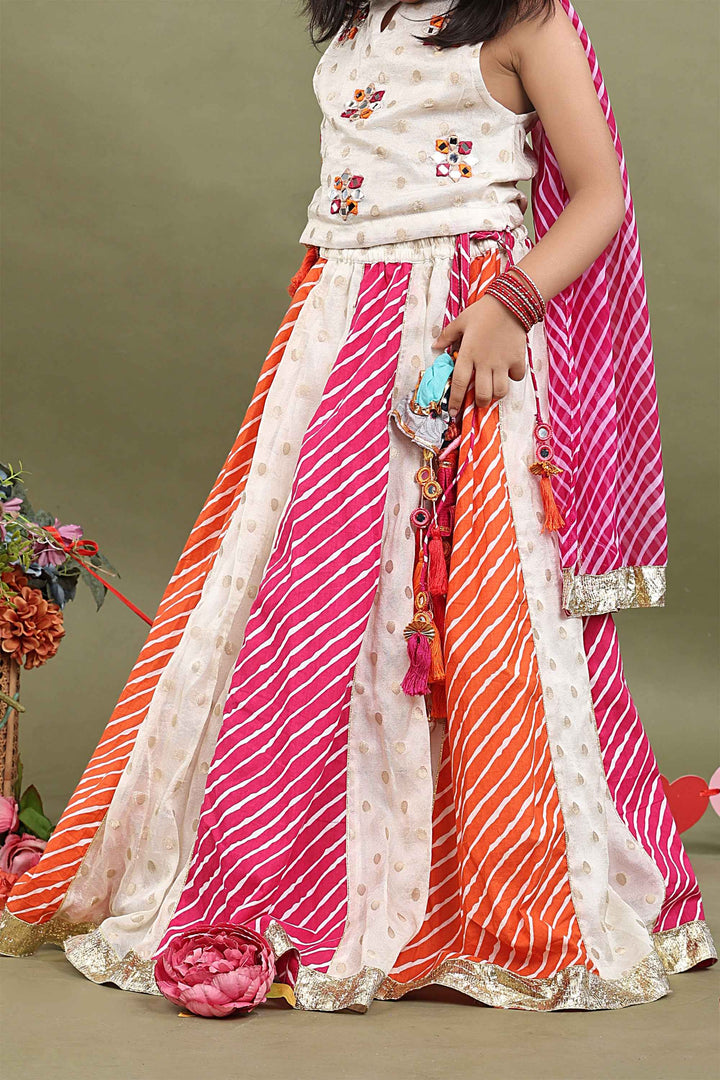 Ghoomar Leheriya Chanderi Lehenga Set