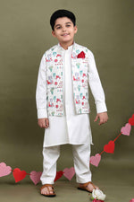 Load image into Gallery viewer, Rajwada Ivory 3-Piece Kurta Jacket Set
