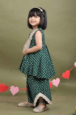 Load image into Gallery viewer, Meher Emerald Bandhani Kurta Salwar Set with Potli