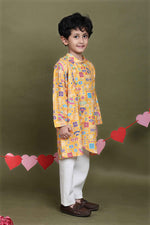 Load image into Gallery viewer, Rangrez Mustard Printed Kurta Set