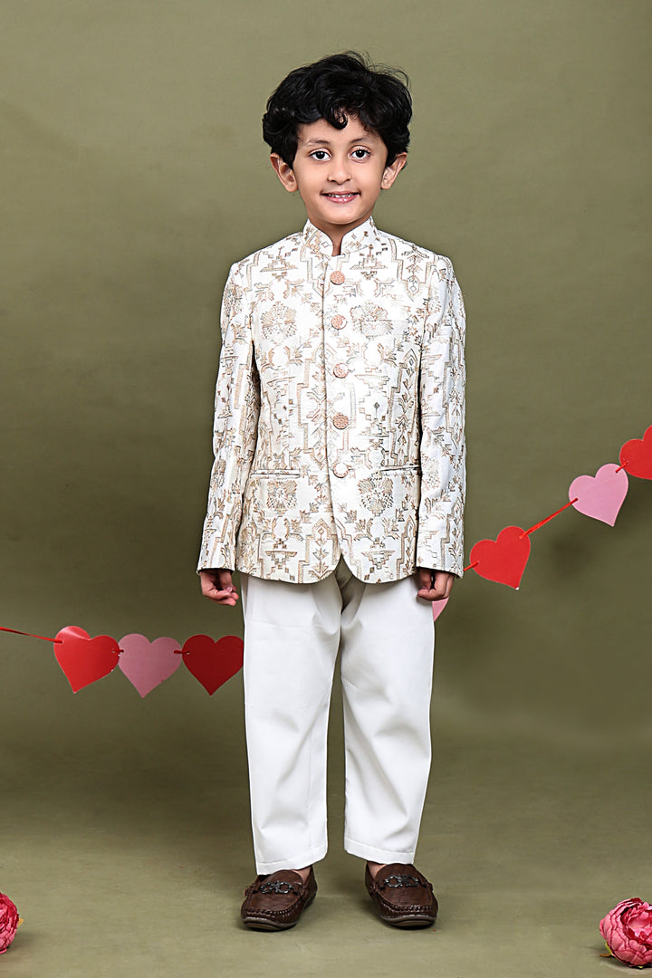 Ziya Ivory Embroidered Bandhgala Set