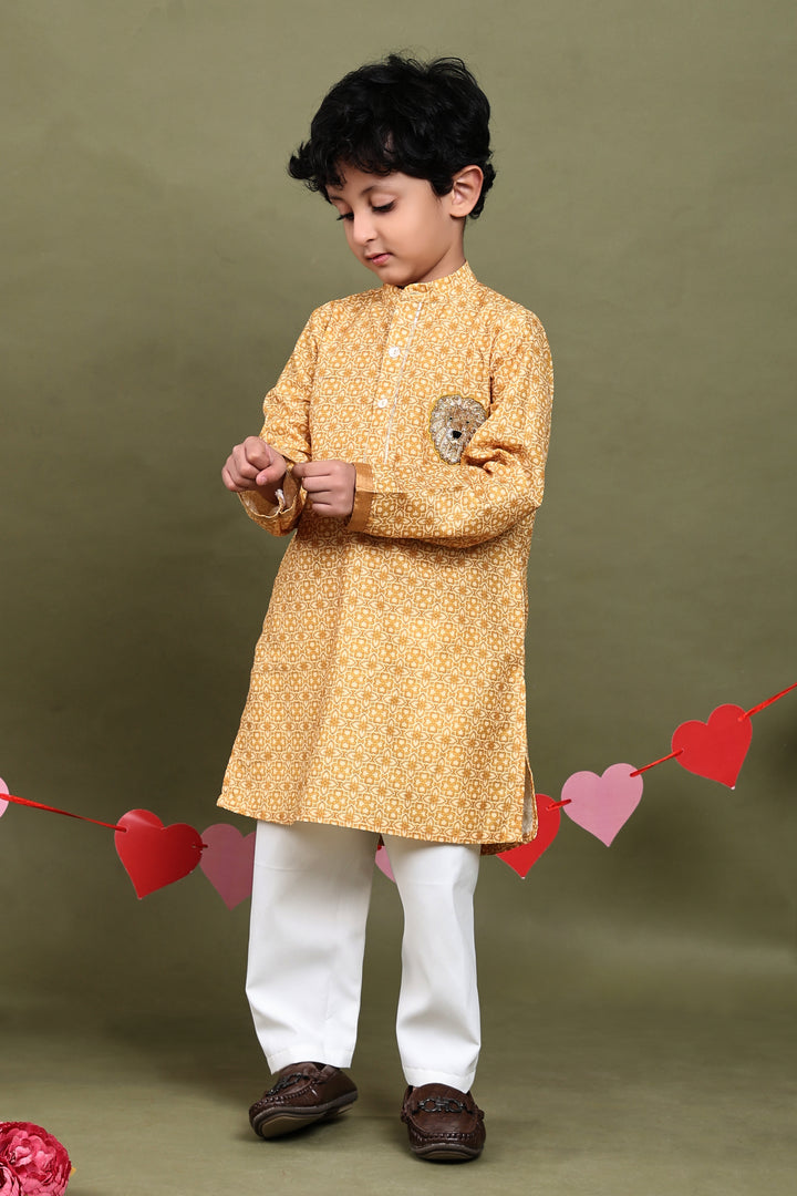 Sher Singh Cotton Silk Kurta Pajama Set