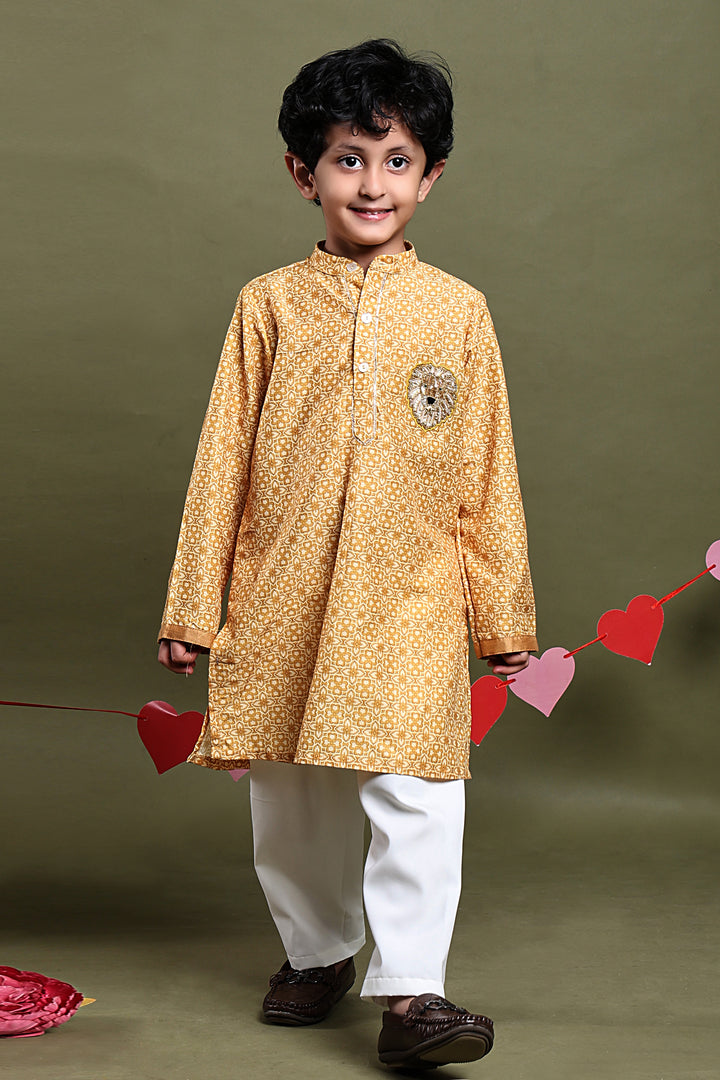 Sher Singh Cotton Silk Kurta Pajama Set