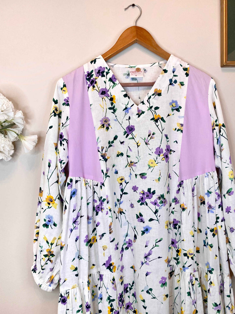 Lavender Linen Midi Dress for Effortless Summer Style - CuddlesClothing